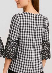 Trendy black and white checkered top ✨