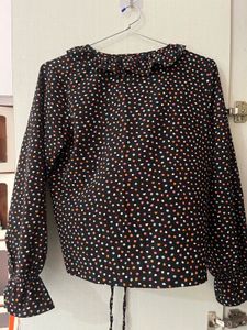 Polka Dot drawstring Blouse