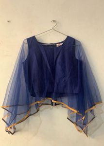 Blue Cape Blouse