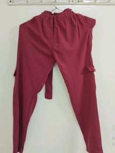 Mahroon Color Joggers - 26 Waist 14 Year Girls, Na