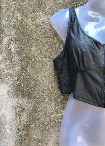 I. CHARCOAL LEATHER CORSET