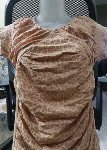 Ruched Leopard Print Dress