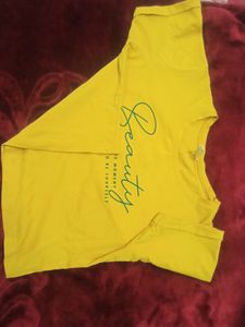 Yellow Crop Top With rich Fabric And Colour