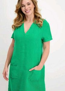 Green Pocket Tunic Dress