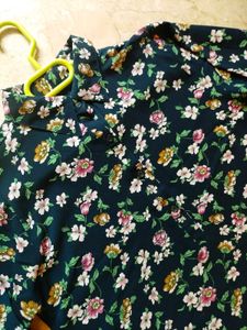 Floral Print Long Sleeve Up and Down Women's Shirt