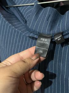 MARKS & SPENCER Striped Blue Pants