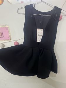 Chic Black Peplum Top