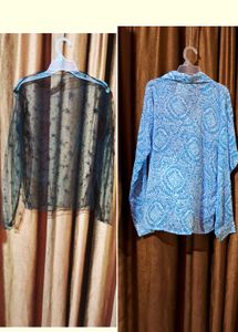 Combo Of 2 Sheer Tops Net N Other Chiffon