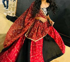 vintage look Red &amp; Black Lehenga Choli