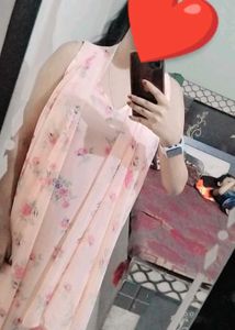 Floral Print Pink Dress with Shrug