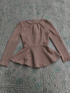 Peplum Long Sleeve Top
