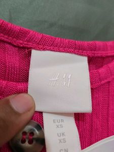 Fuchsia Pink Buttoned Tank Top