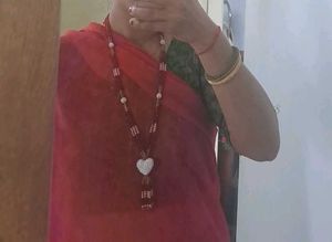 Beaded Necklace long mala type RED