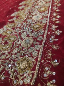Zardozi Red Saree 🫶😍