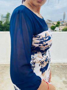 Blue White Top
