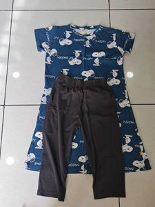 Snoopy Print T-Shirt Dress