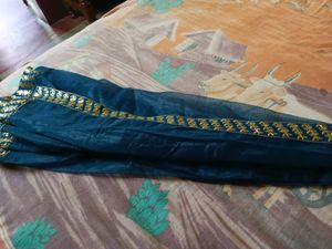 Organza blue lehenga