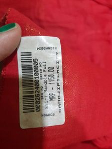 Red With Golden Zari Border Ethnic Skirt