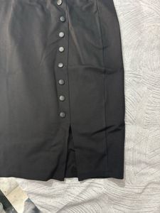 Black Button-Down Pencil Skirt