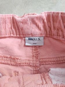 Girls Peach Corduroy Flare Pants