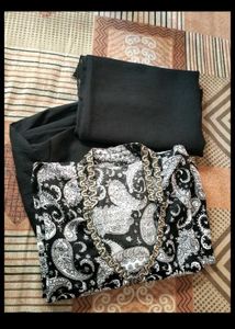 Black & White Paisley Salwar Kameez