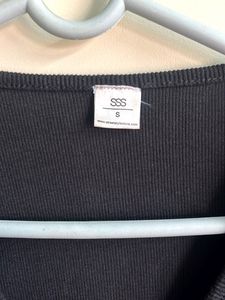 Front Tie Black Crop Top