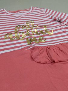 Striped Tee with Gold Detail
