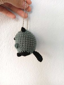 Grey Cat Keychain