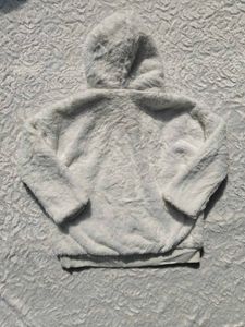 Fuzzy White Hooded Jacket