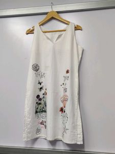 Floral Print White Dress