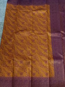 New Mustard Yellow And Wine Wedding Silk Saree