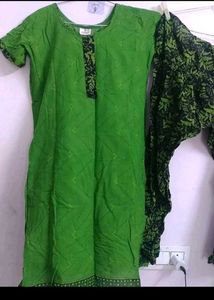 Green Printed Salwar Kameez,3times Wore