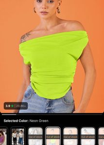 UPTOWNIE Neon Green Ruched Top