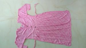 A Beautiful Baby Pink Nyra Pattern Kurti