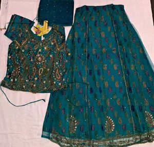 Teal Embellished Lehenga Choli