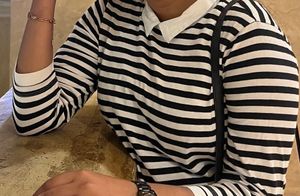 Black And White Polo Tshirt