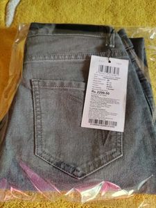 Grey Denim Jeans Woman Slim Fit