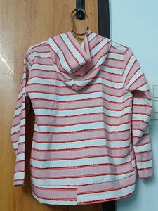 Striped Zip-Up Hoodie For Girls