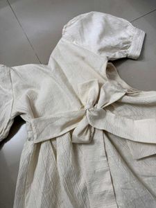 Cream Puff Sleeve Mini Dress