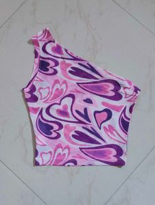 Upcycled Urbanic One-Shoulder Crop Top