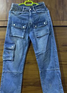 Cargo Pocket Denim Jeans