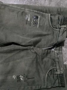 Olive Green Slim Fit Jeans