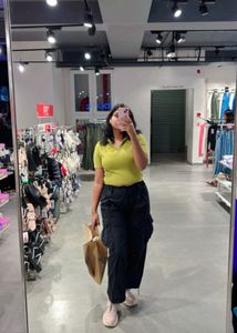 Chartreuse Mock Neck Top