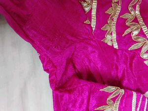 Pink&amp;Gray Gotta Patti Lehenga