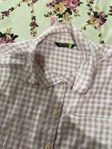 Gingham Button-Down Top