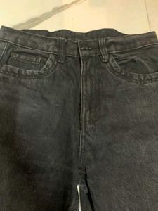 Wide Leg Black Wash Jeans