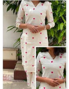 Heart Print Kurta Set