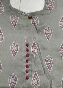 Elegant Grey Printed Kurta