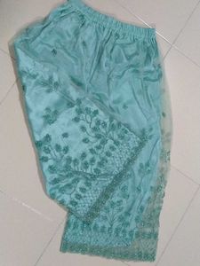 Elegant Aqua Embroidered Kurti