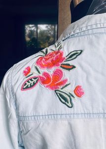 Embroidered Shirt Light Blue Thick Cotton